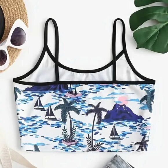 🏷️ $5 SALE - Tropical Crop Top, Large, NWOT - Picture 4 of 6
